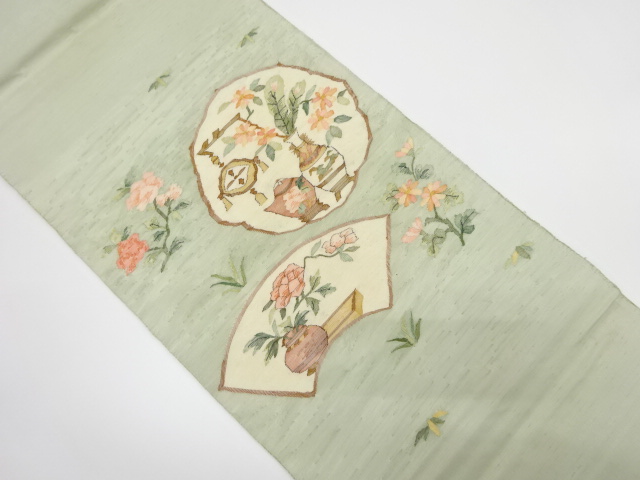 JAPANESE KIMONO / ANTIQUE FUKURO OBI / SILK / WOVEN FLOWER VASE